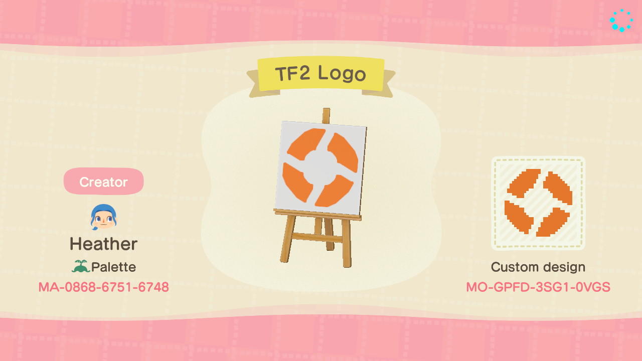 Animal Crossing Design Code: MO-GPFD-3SG1-0VGS TF2 Logo