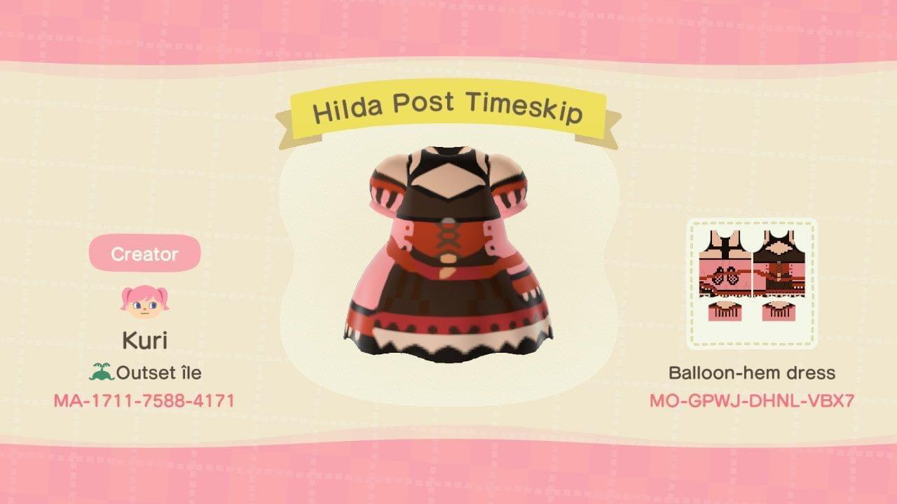 Animal Crossing Design Code: MO-GPWJ-DHNL-VBX7 Hilda Timeskip FE3H