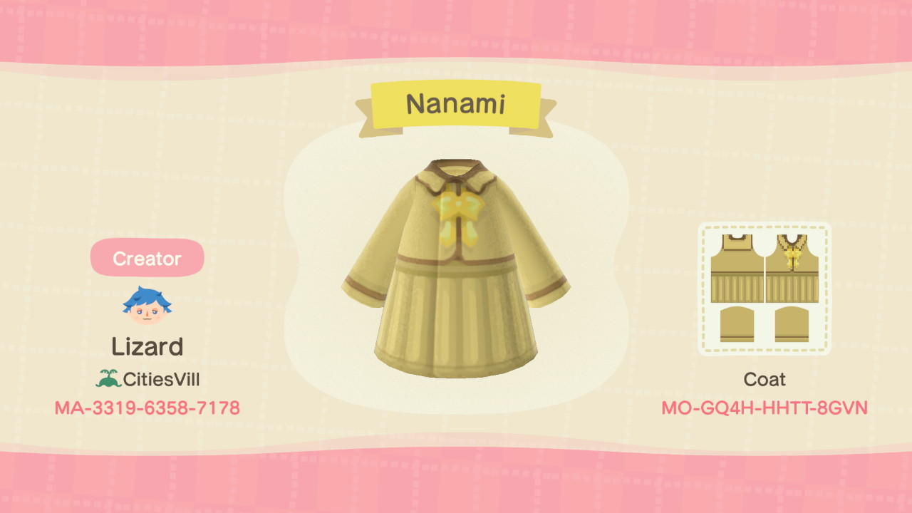 Animal Crossing Design Code: MO-GQ4H-HHTT-8GVN Nanami