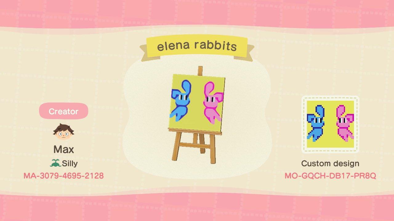 Animal Crossing Design Code: MO-GQCH-DB17-PR8Q elena rabbits
