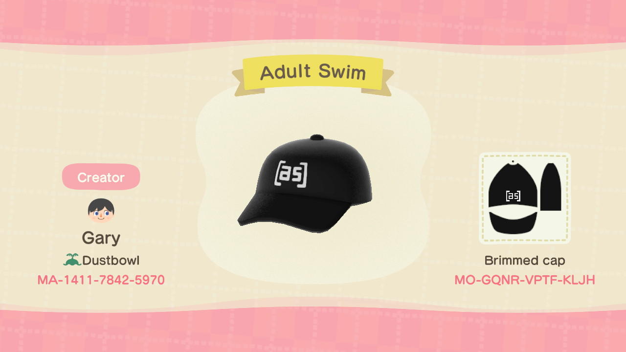 Animal Crossing Design Code: MO-GQNR-VPTF-KLJH [adult swim]