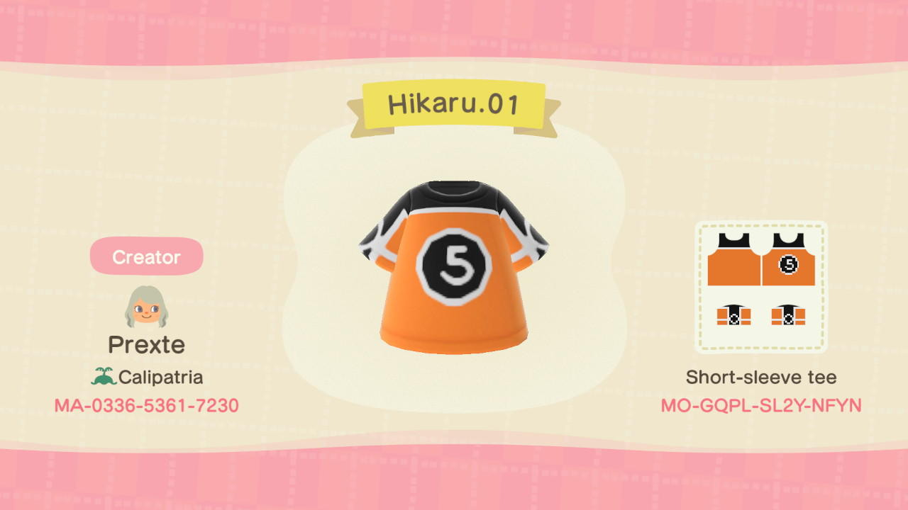 Animal Crossing Design Code: MO-GQPL-SL2Y-NFYN Hikaru no Go T-shirt