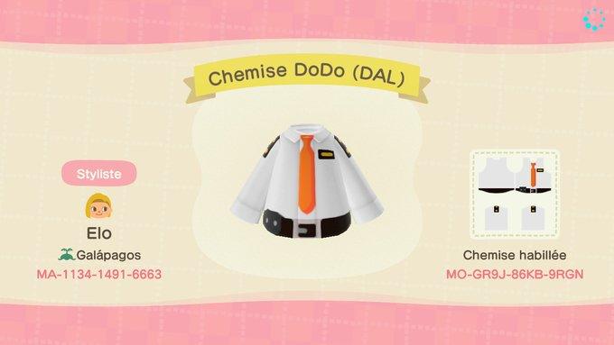 Animal Crossing Design Code: MO-GR9J-86KB-9RGN Shirt Dodo AirLines