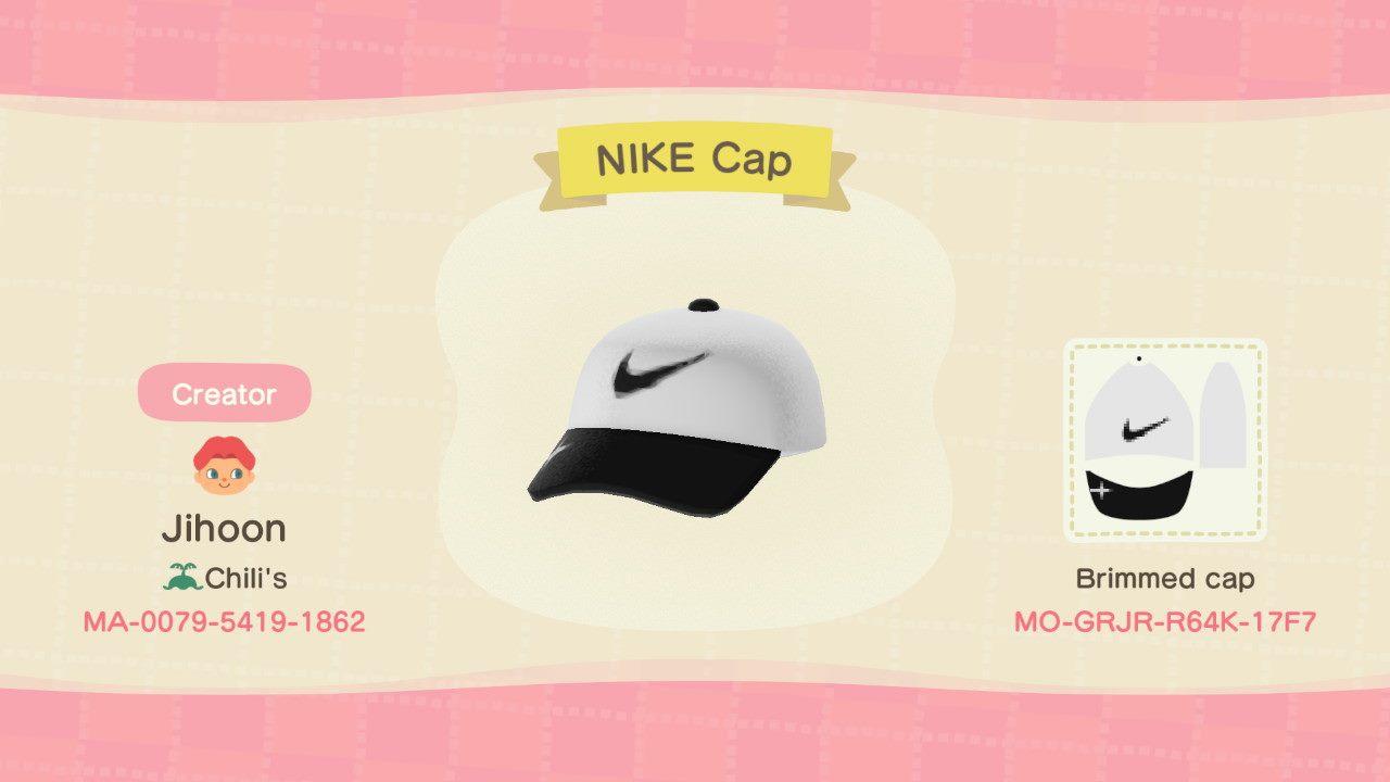 Animal Crossing Design Code: MO-GRJR-R64K-17F7 NIKE Cap
