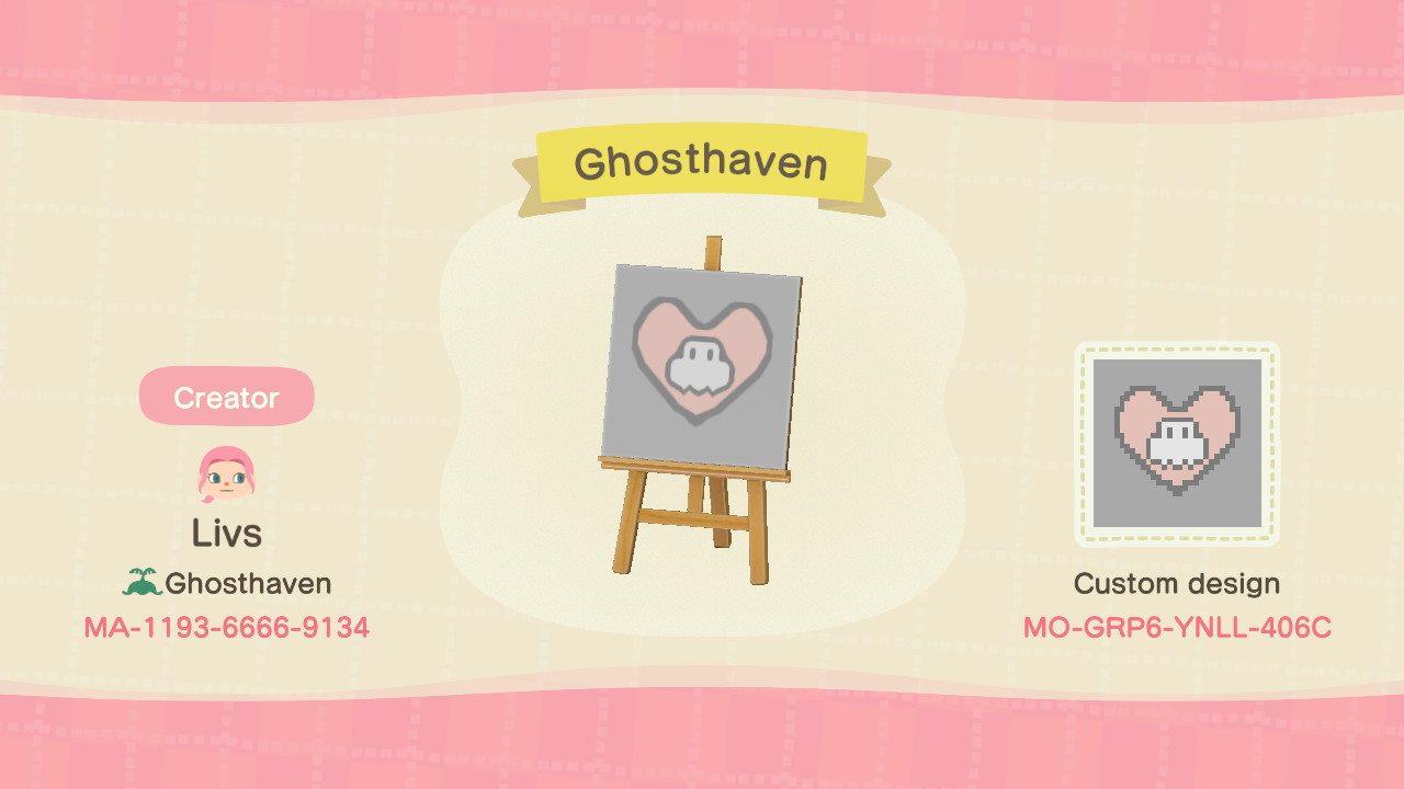 Animal Crossing Design Code: MO-GRP6-YNLL-406C ghosthaven
