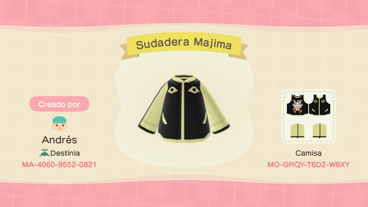 Animal Crossing Design Code: MO-GRQY-T6D2-W8XY Majima Jacket