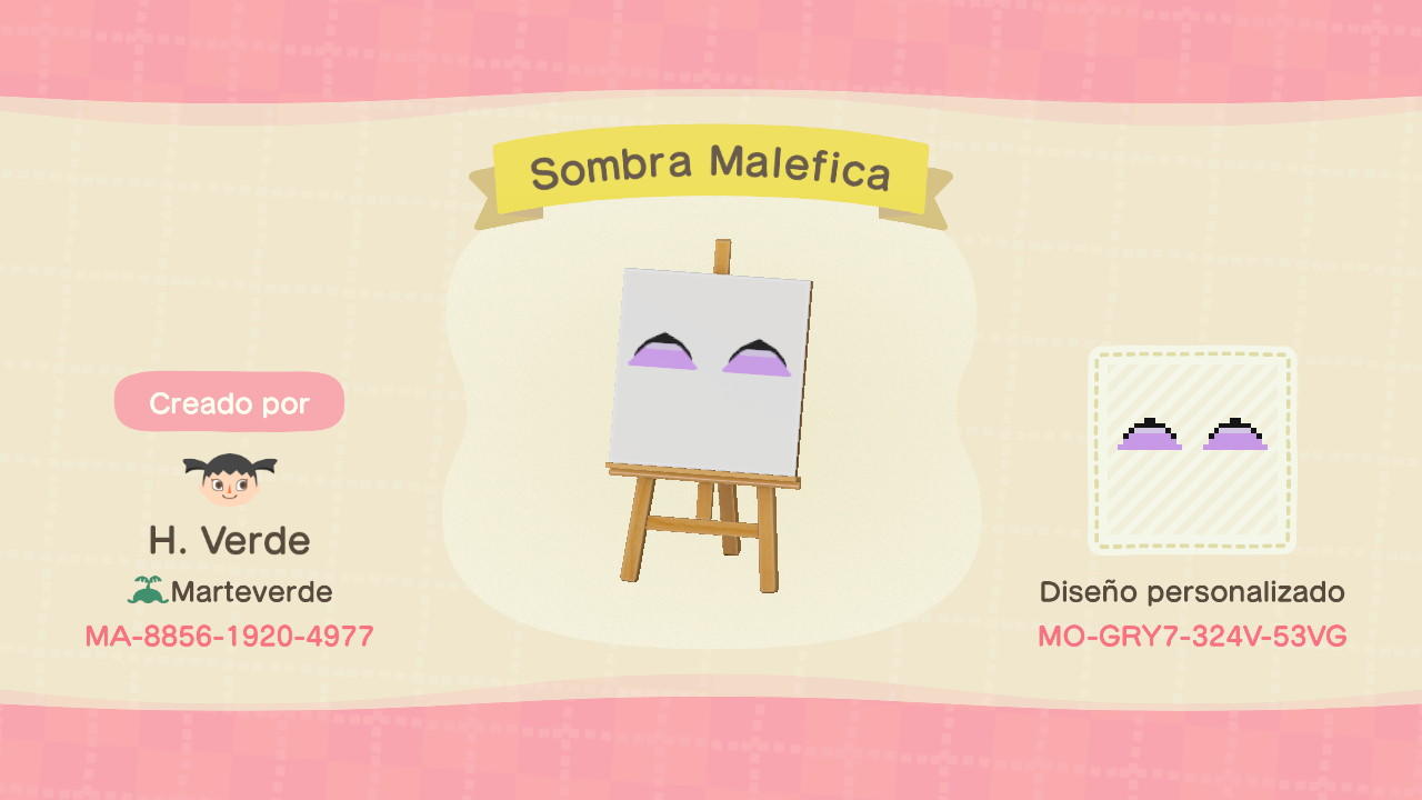 Animal Crossing Design Code: MO-GRY7-324V-53VG Maleficent Shadow