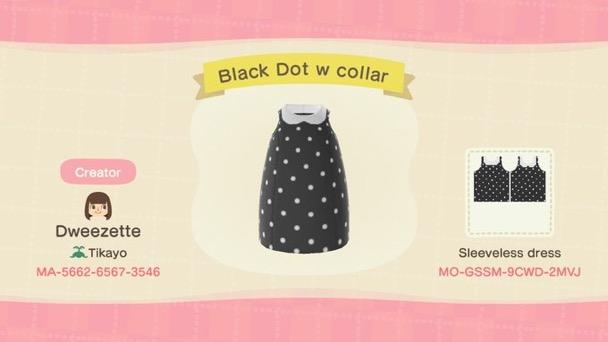 Animal Crossing Design Code: MO-GSSM-9CWD-2MVJ Black Dot w collar