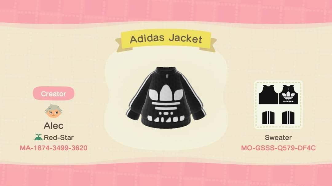Animal Crossing Design Code: MO-GSSS-Q579-DF4C Adidas Jacket