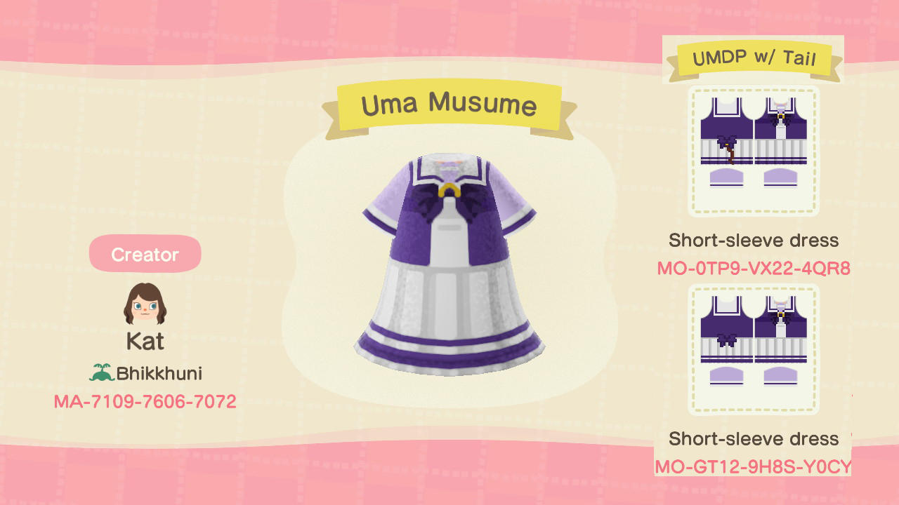 Animal Crossing Design Code: MO-GT12-9H8S-Y0CY Uma Musume