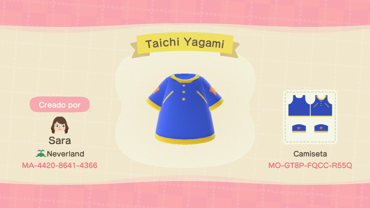 Animal Crossing Design Code: MO-GT8P-FQCC-R55Q Taichi Yagami