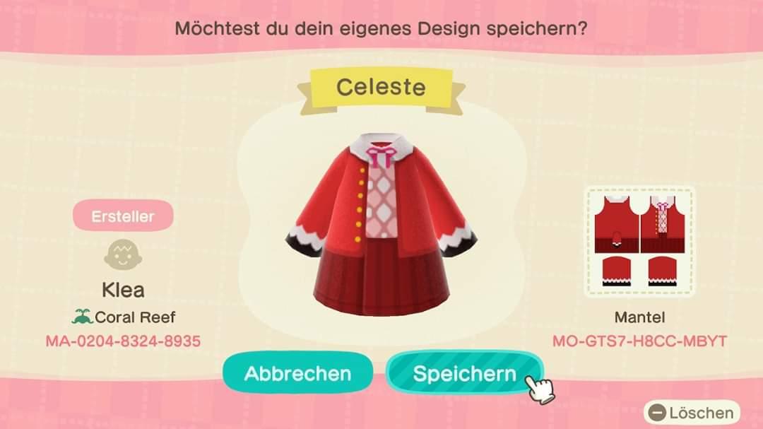Animal Crossing Design Code: MO-GTS7-H8CC-MBYT Celeste