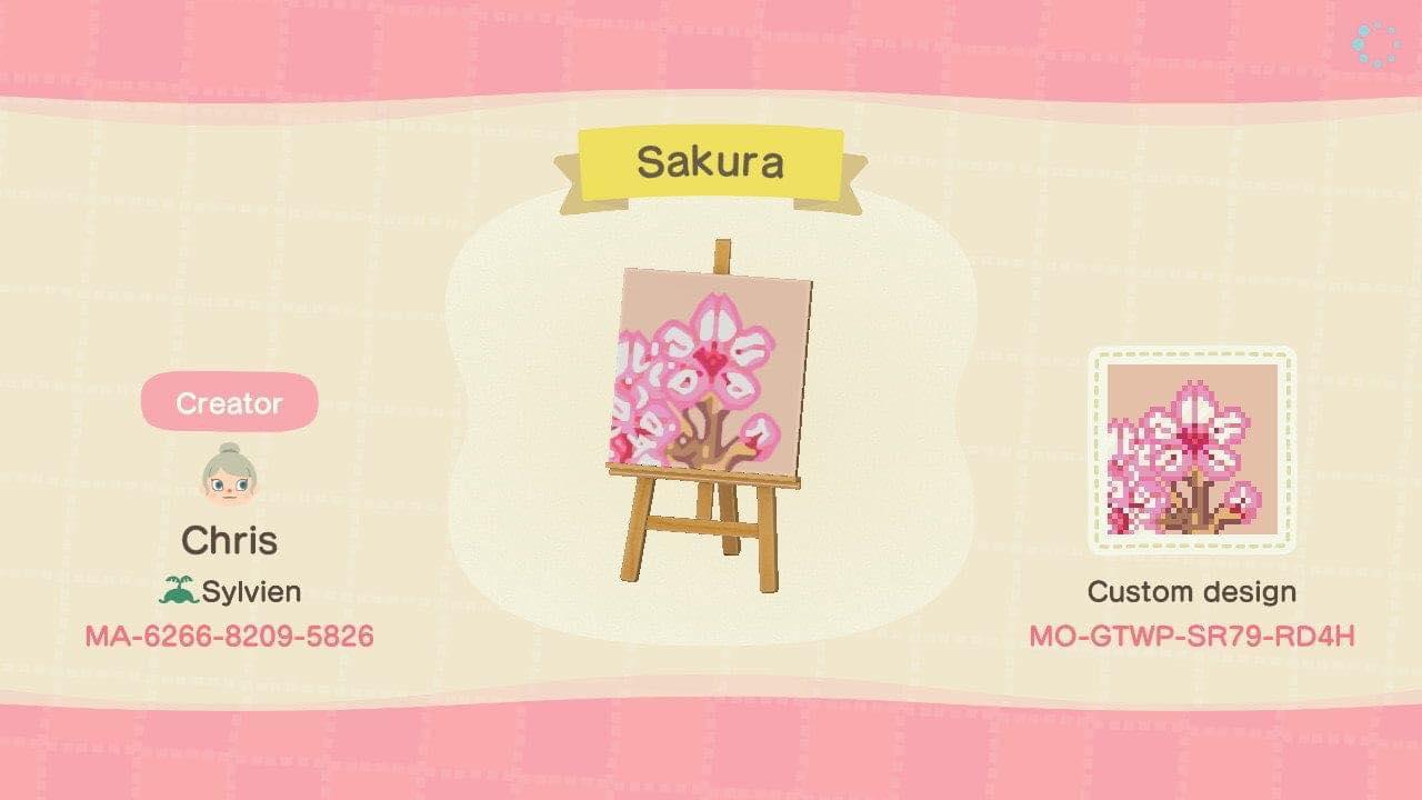 Animal Crossing Design Code: MO-GTWP-SR79-RD4H Sakura