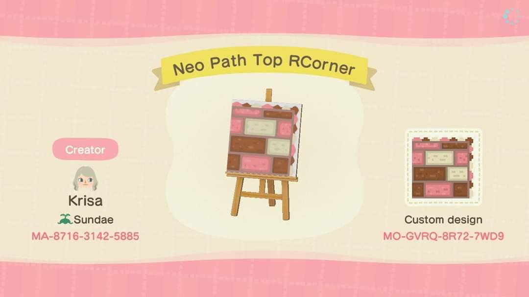 Animal Crossing Design Code: MO-GVRQ-8R72-7WD9 Neo Path Top RCorner