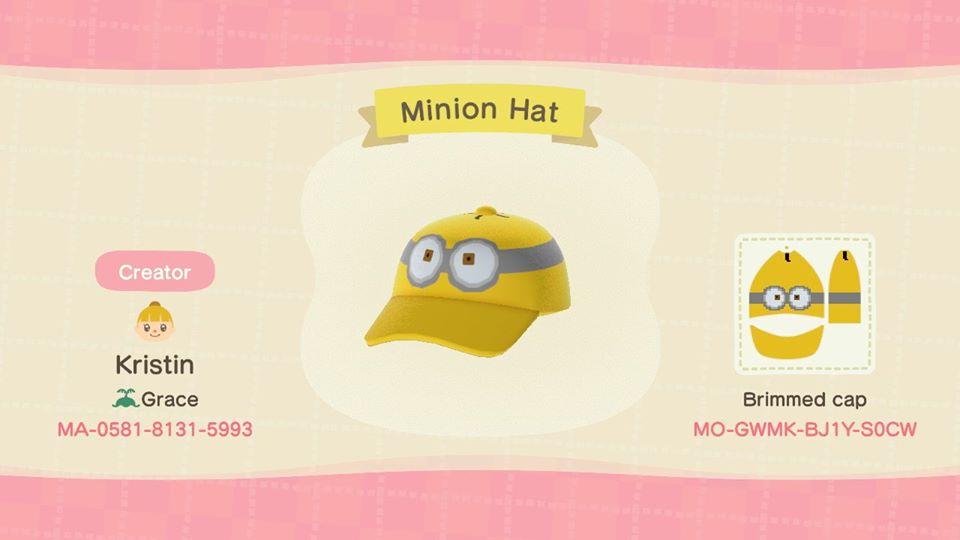 Animal Crossing Design Code: MO-GWMK-BJ1Y-S0CW Minion Hat