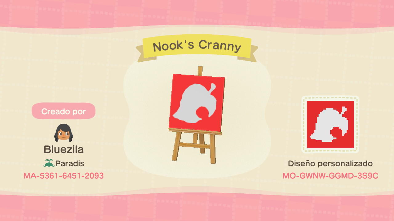 Animal Crossing Design Code: MO-GWNW-GGMD-3S9C Nook´s Cranny