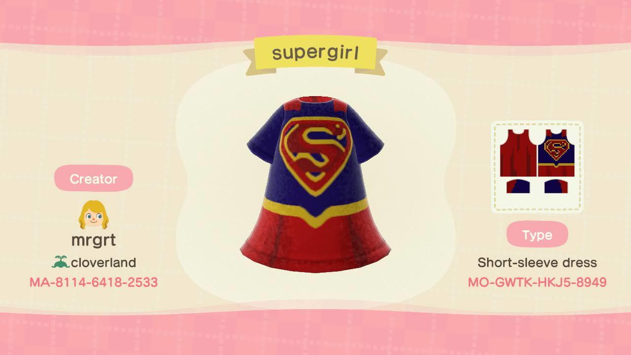 Animal Crossing Design Code: MO-GWTK-HKJ5-8949 Supergirl