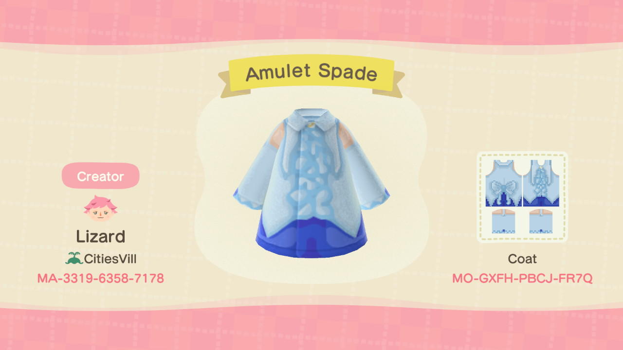 Animal Crossing Design Code: MO-GXFH-PBCJ-FR7Q Amulet Spade