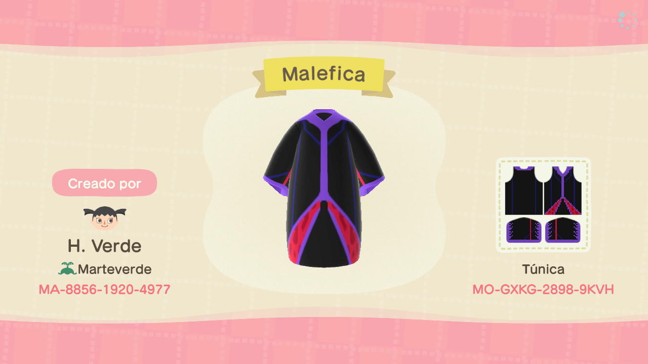 Animal Crossing Design Code: MO-GXKG-2898-9KVH Maleficent