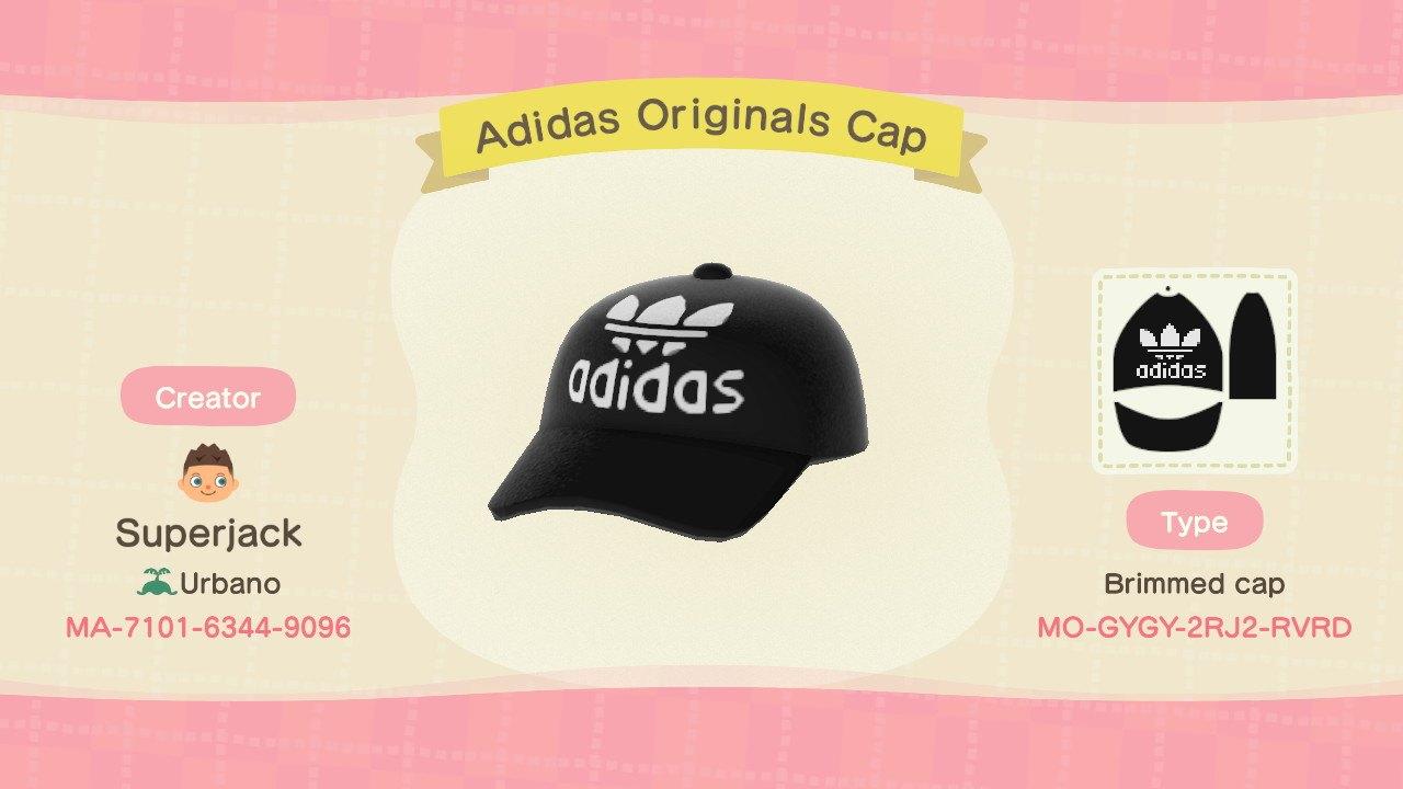 Animal Crossing Design Code: MO-GYGY-2RJ2-RVRD Adidas Originals Cap