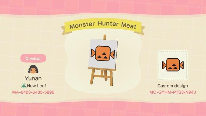 Animal Crossing Design Code: MO-GYHM-PTS3-N94J Monster Hunter Meat