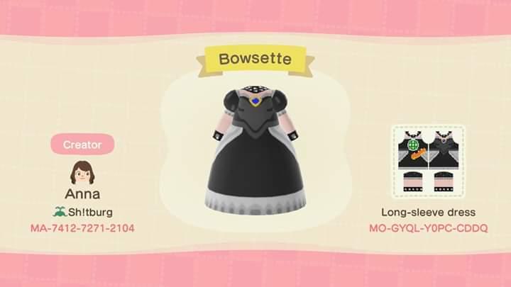 Animal Crossing Design Code: MO-GYQL-Y0PC-CDDQ Bowsette