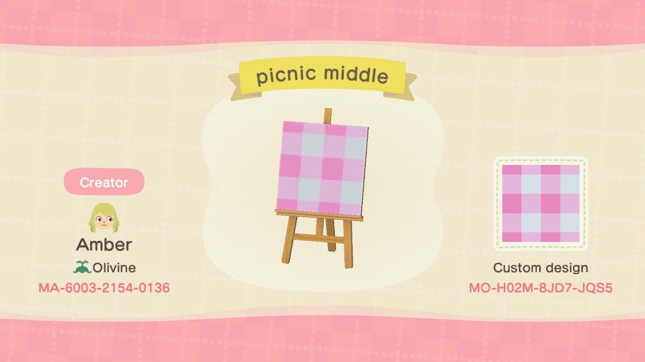 Animal Crossing Design Code: MO-H02M-8JD7-JQS5 Picnic Middle