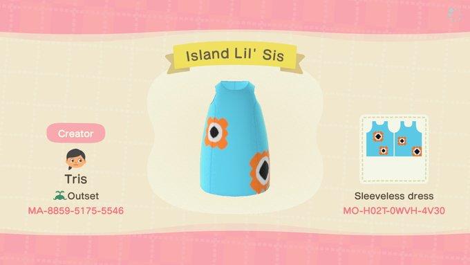 Animal Crossing Design Code: MO-H02T-0WVH-4V30 Island Lil&#39; Sis