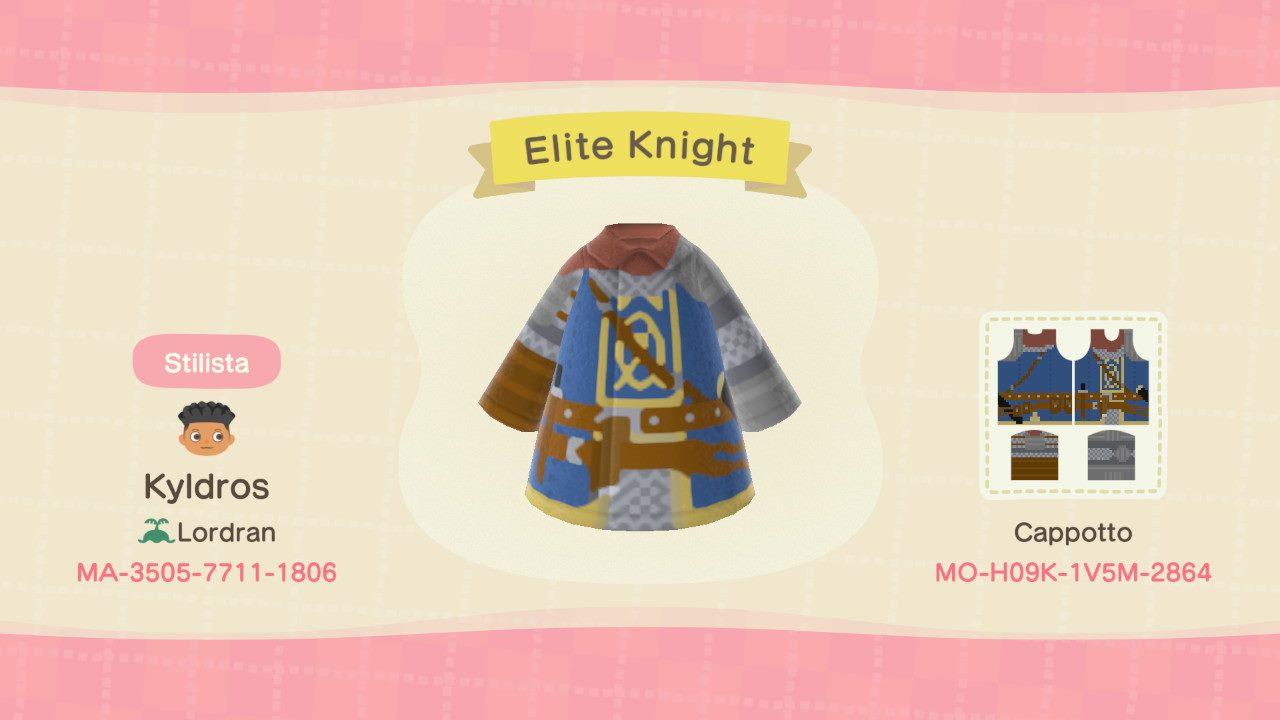 Animal Crossing Design Code: MO-H09K-1V5M-2864 Elite Knight Armor