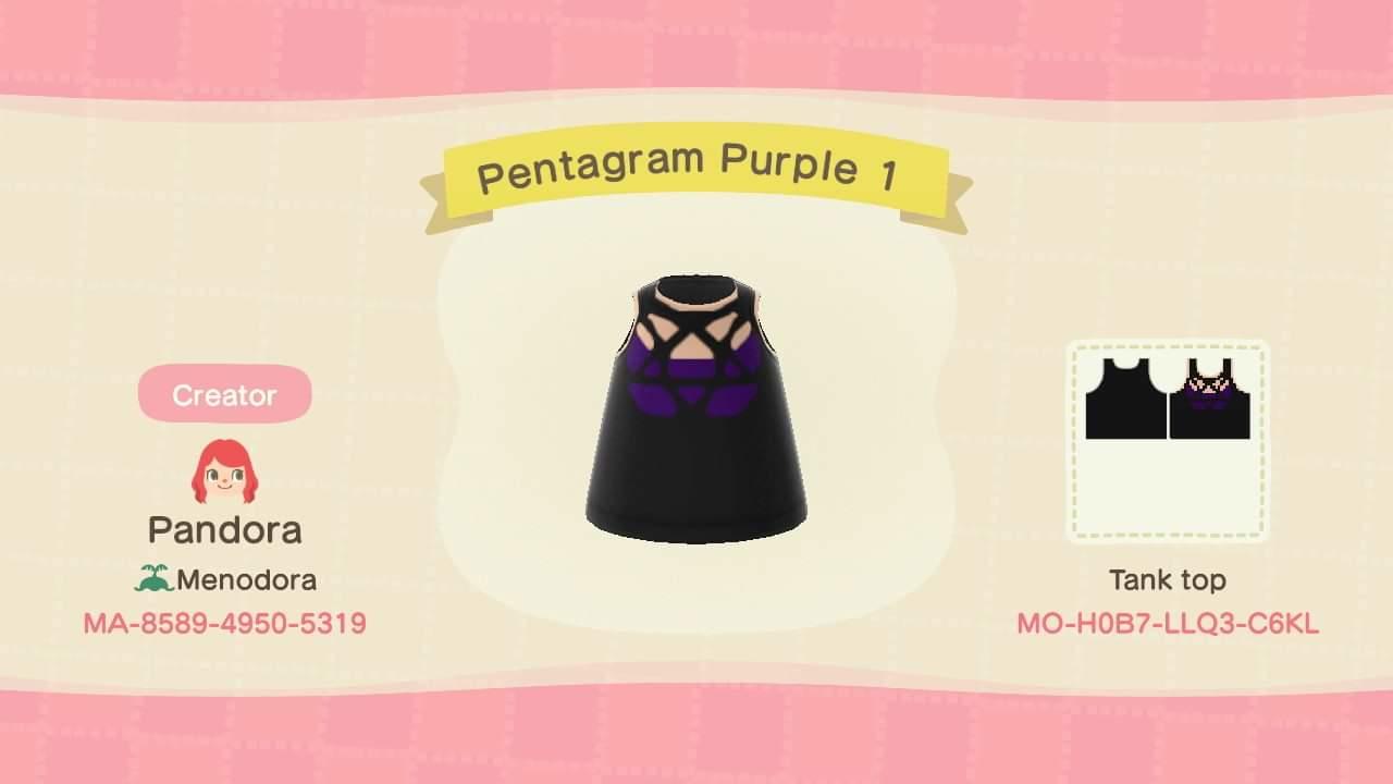 Animal Crossing Design Code: MO-H0B7-LLQ3-C6KL Pentagram Purple 1