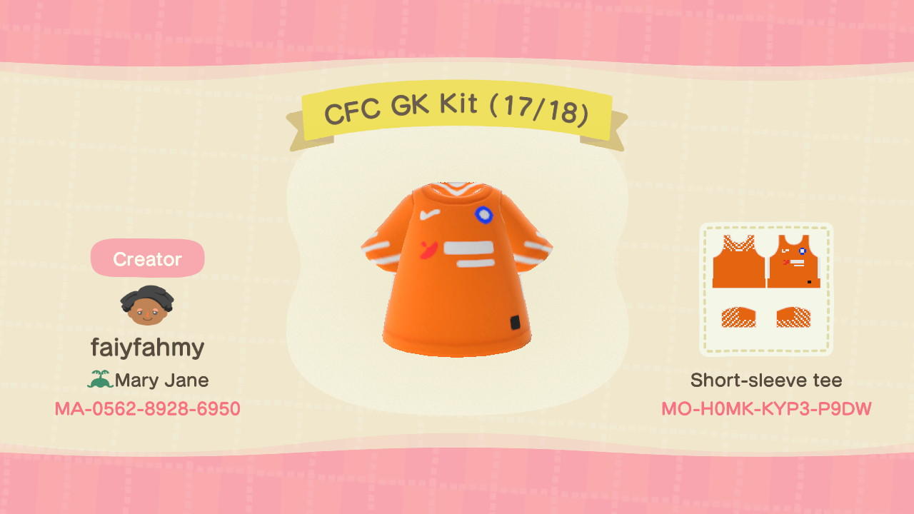 Animal Crossing Design Code: MO-H0MK-KYP3-P9DW CFC GK Kit (17/18)