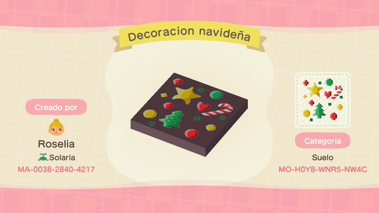 Animal Crossing Design Code: MO-H0Y6-WNR5-NW4C Christmas Navidad
