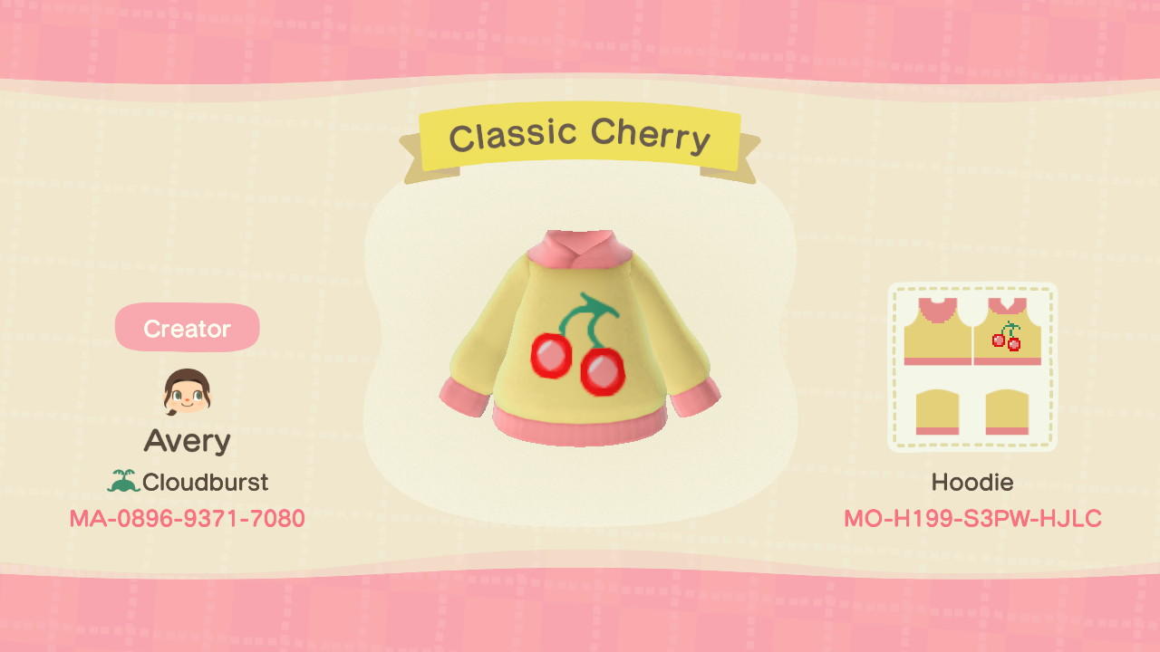 Animal Crossing Design Code: MO-H199-S3PW-HJLC Classic Cherry