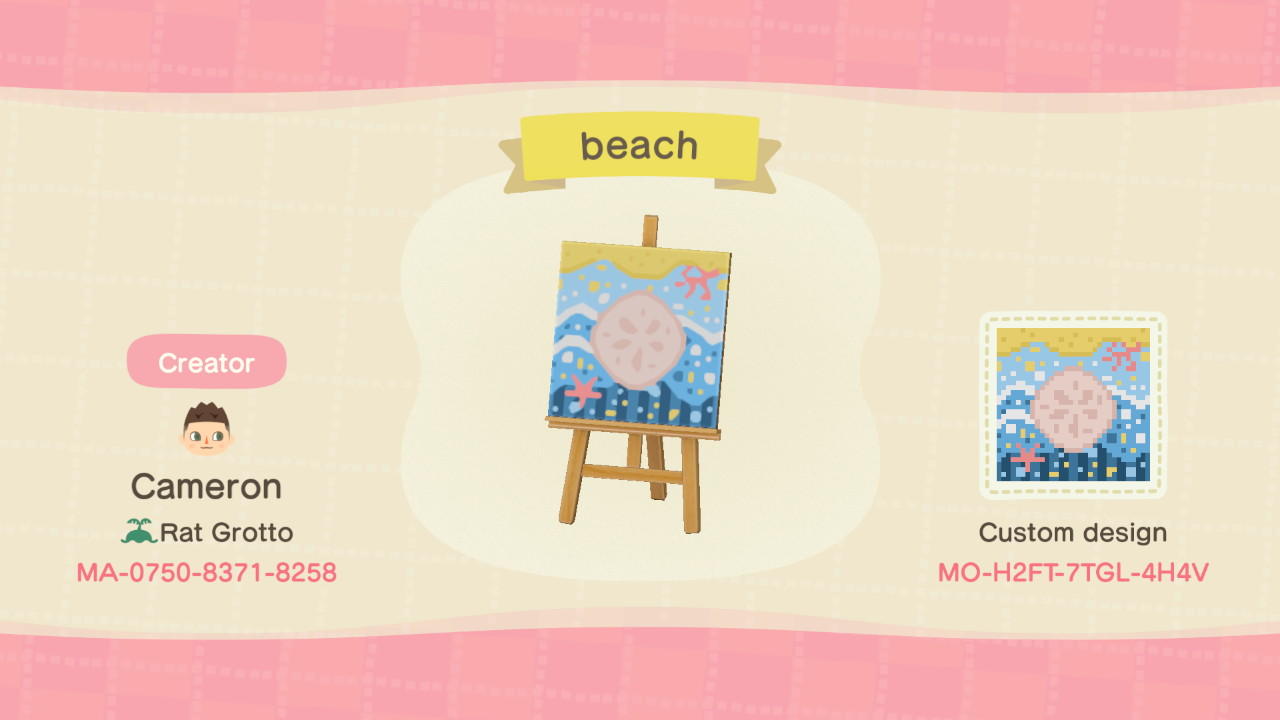 Animal Crossing Design Code: MO-H2FT-7TGL-4H4V beach