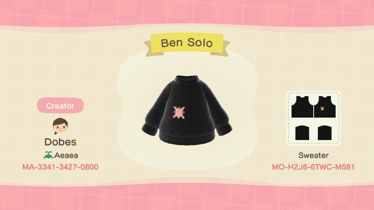 Animal Crossing Design Code: MO-H2J6-6TWC-M581 Ben Solo