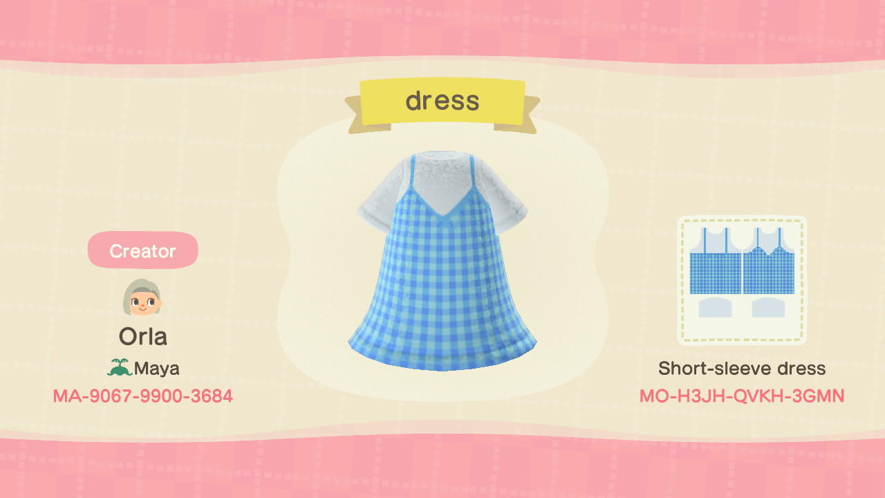 Animal Crossing Design Code: MO-H3JH-QVKH-3GMN Dress
