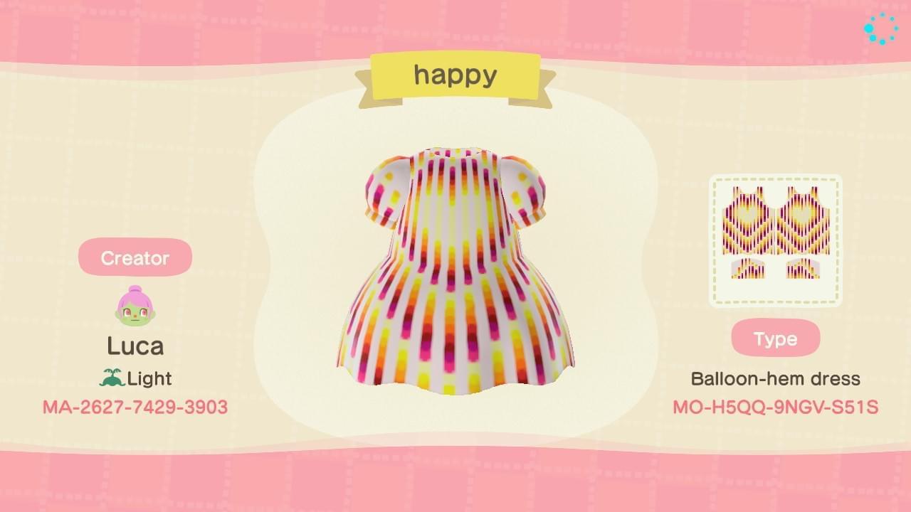 Animal Crossing Design Code: MO-H5QQ-9NGV-S51S Happy