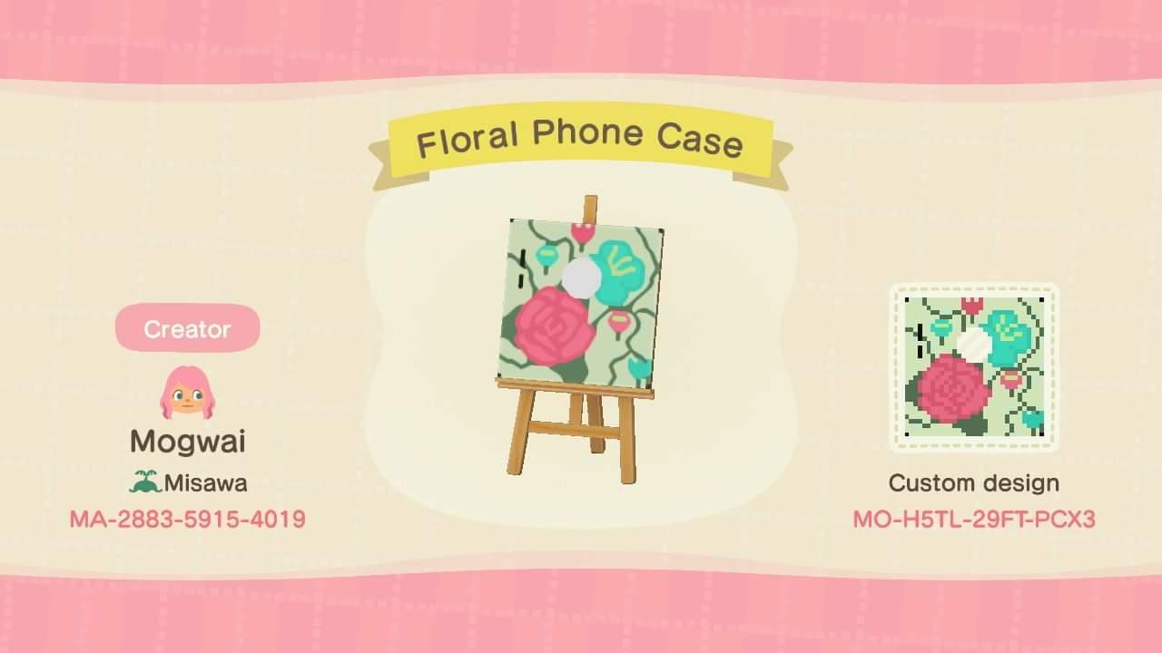 Animal Crossing Design Code: MO-H5TL-29FT-PCX3 Floral Phone Case