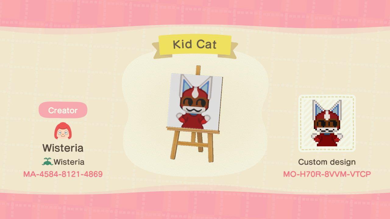 Animal Crossing Design Code: MO-H70R-8VVM-VTCP Kid Cat
