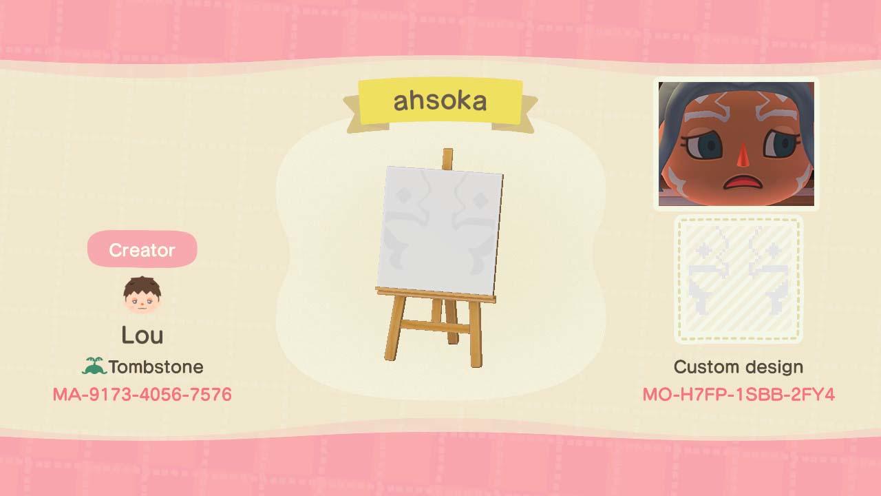Animal Crossing Design Code: MO-H7FP-1SBB-2FY4 ahsoka