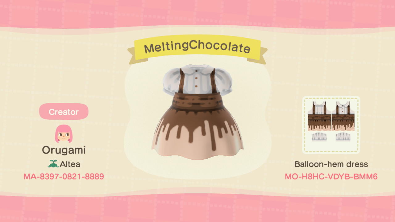 Animal Crossing Design Code: MO-H8HC-VDYB-BMM6 Melting Chocolate