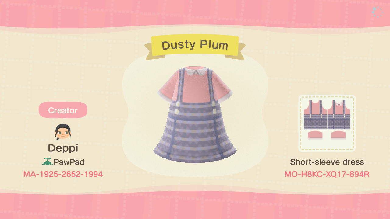 Animal Crossing Design Code: MO-H8KC-XQ17-894R Dusty Plum