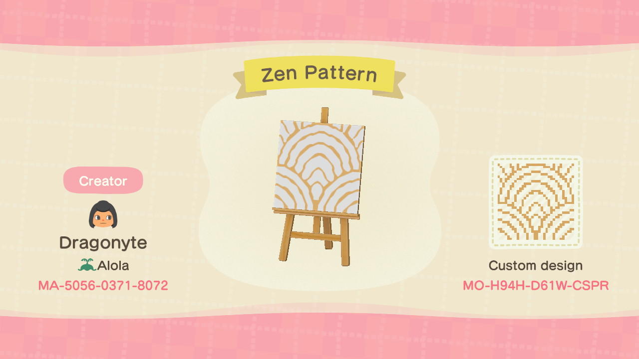 Animal Crossing Design Code: MO-H94H-D61W-CSPR Over Sand Zen Design