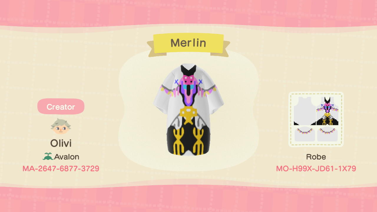 Animal Crossing Design Code: MO-H99X-JD61-1X79 Merlin