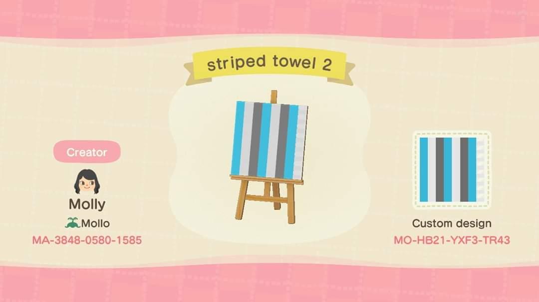 Animal Crossing Design Code: MO-HB21-YXF3-TR43 Striped towel 2