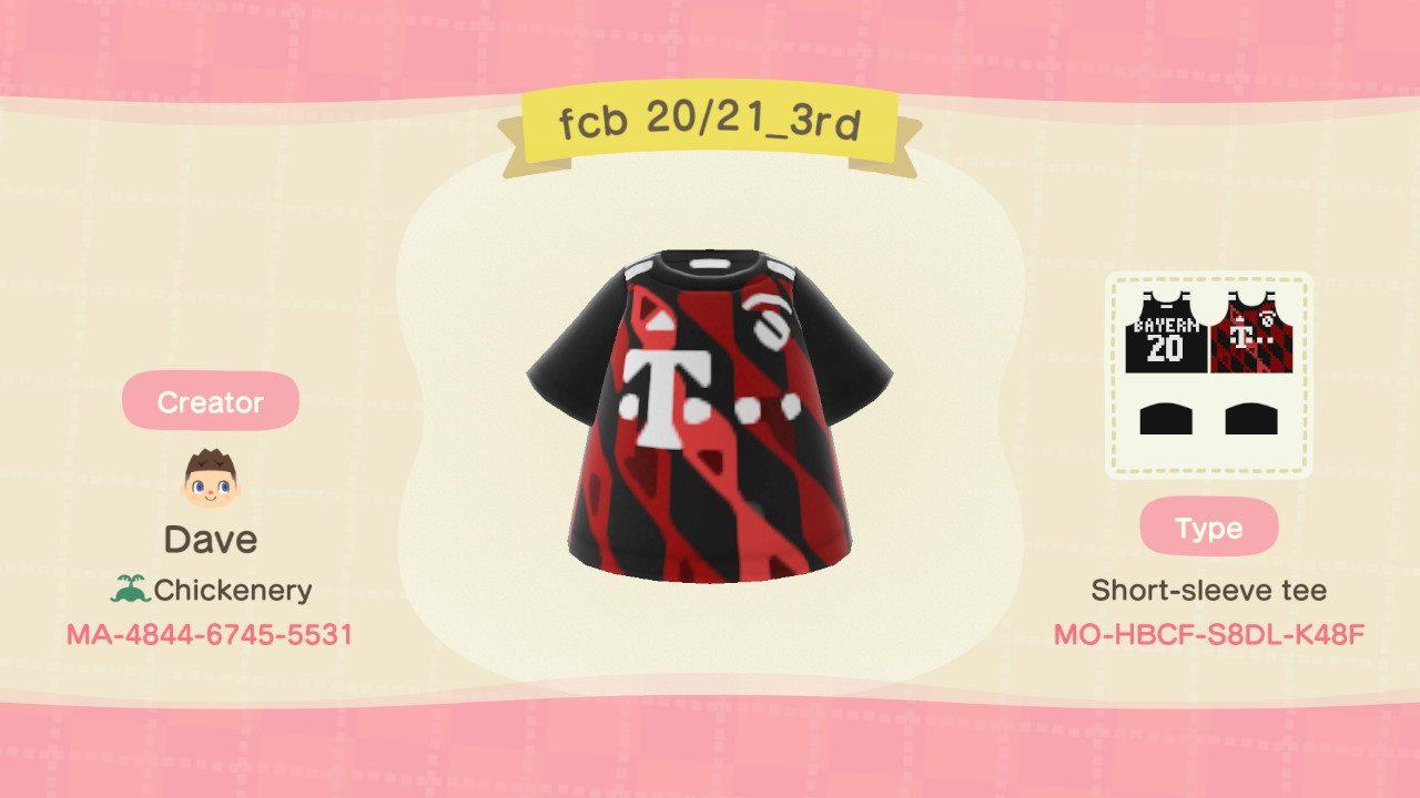 Animal Crossing Design Code: MO-HBCF-S8DL-K48F FC Bayern 20/21 3rd