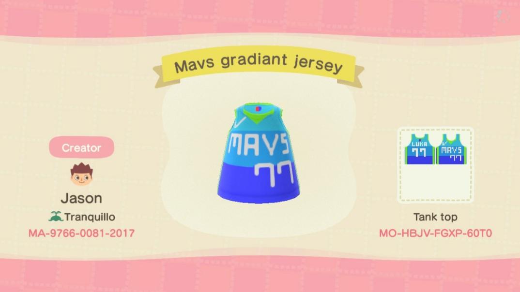 Animal Crossing Design Code: MO-HBJV-FGXP-60T0 Luka Doncic Jersey