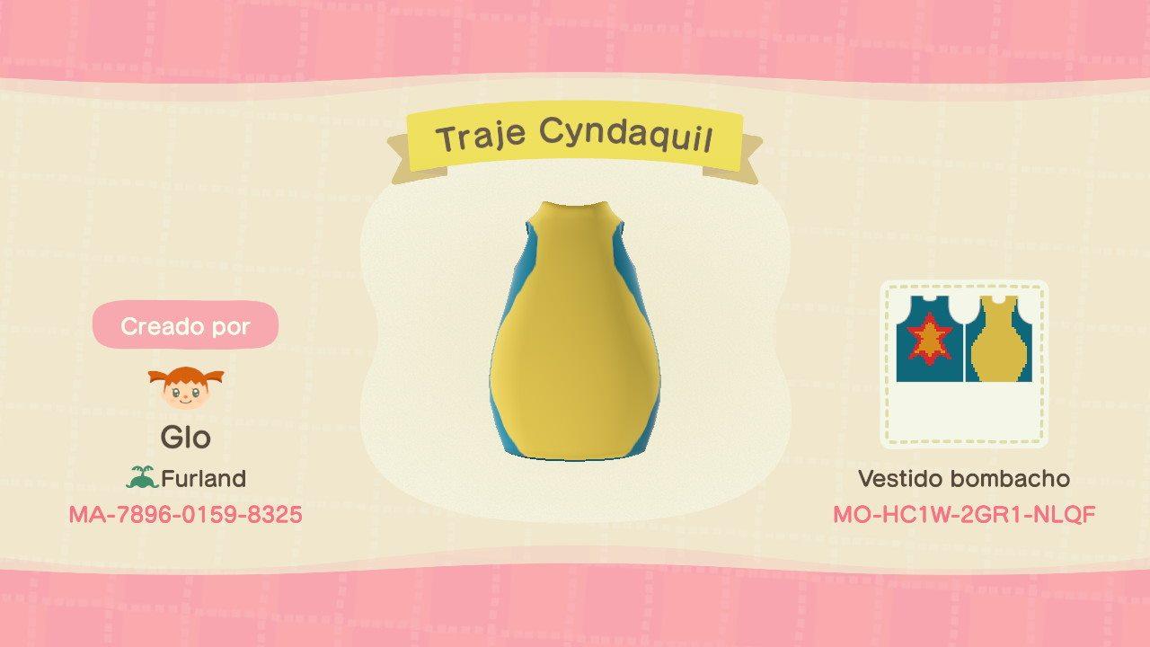 Animal Crossing Design Code: MO-HC1W-2GR1-NLQF Traje Cyndaquil