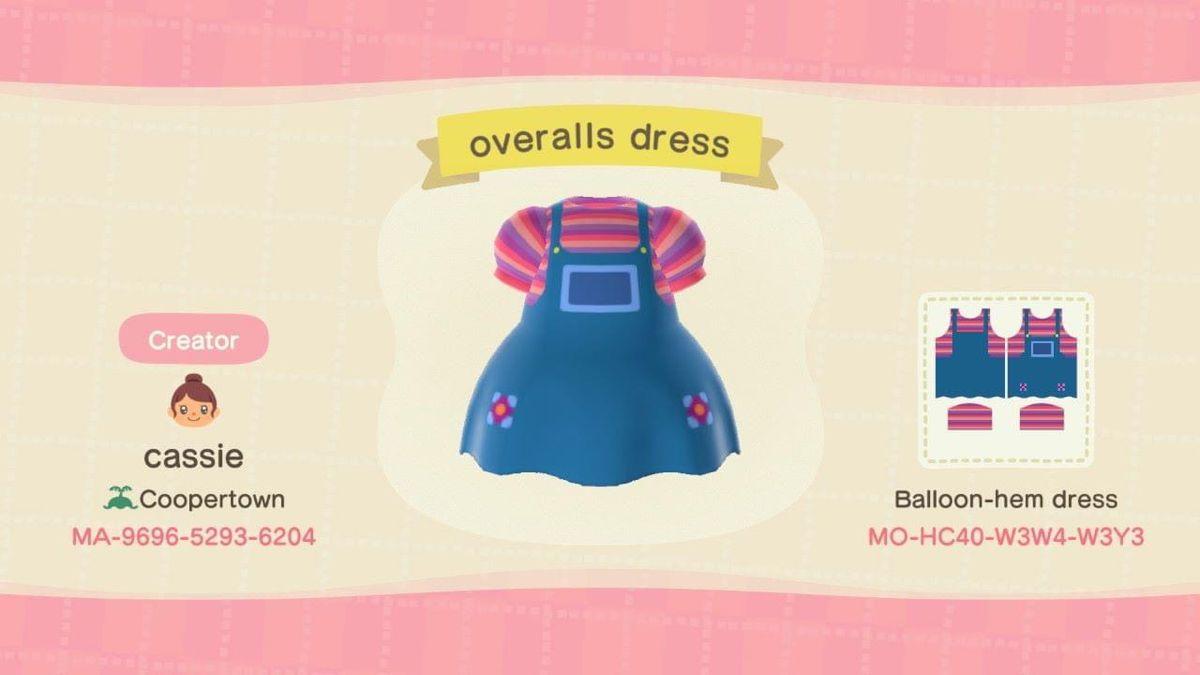 Animal Crossing Design Code: MO-HC40-W3W4-W3Y3 overalls dress