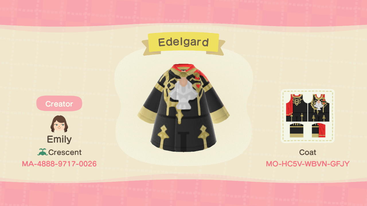 Animal Crossing Design Code: MO-HC5V-WBVN-GFJY Edelgard